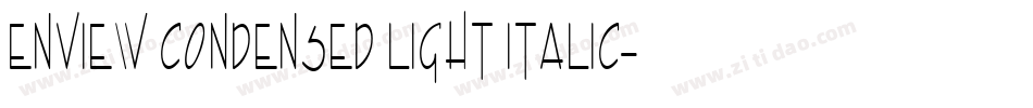 Enview Condensed Light Italic字体转换